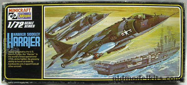 Hasegawa 1/72 Hawker Siddeley Harrier GR1 - No. 20 Sq or No. 3 Sq RAF / US Marines VMA-513 'Flying Nightmares', 028 plastic model kit